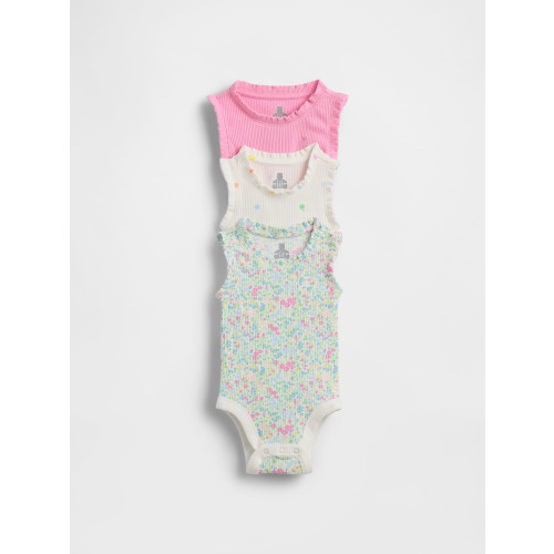 Baby First Favorites TinyRib Ruffle Tank Bodysuit (3-Pack)