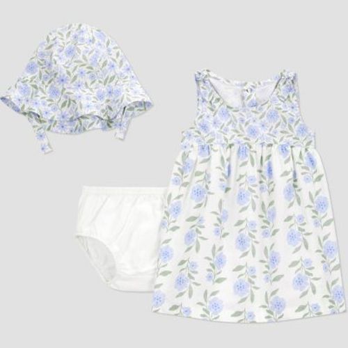 Carter's Just One You® Baby Girls' Dress with Hat - Ivory/Blue 18M