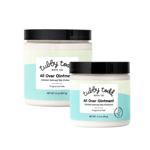 Tubby Todd All Over Ointment, Baby Eczema Cream for Sensitive Skin | Multi-Purpose Baby Skin Relief Cream for Dry Skin, Steroid & Gluten Free, 3.5 oz and 8 oz, 2 Pack, Fragrance Free