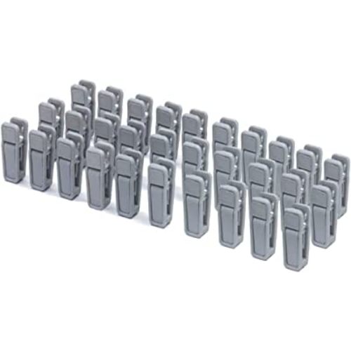 Plastic Baby Hanger Clips, 40 Pcs Slim-line Finger Clips Set Clothes Hanger Velvet Hanger (Grey)