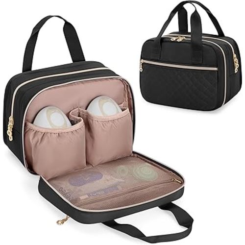 Damero Wearable Breast Pump Bag Compatible with Elvie, Willow and Momcozy Breast Pump, Carrying Case for Hand-Free Wearable Breast Pumps, Pump Parts and More, Black