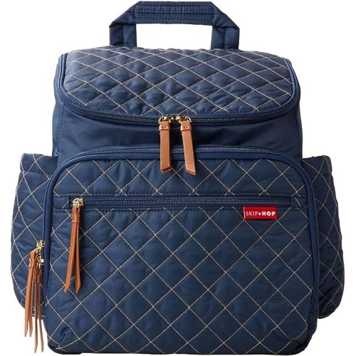 Skip Hop Diaper Bag Backpack: Forma, Multi-Function Baby Travel Bag with Changing Pad & Stroller Attachment, Navy