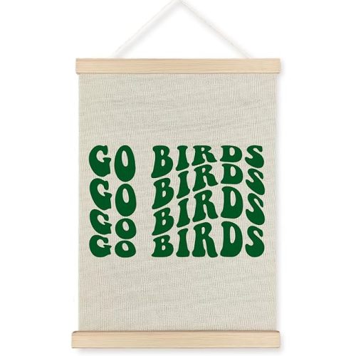 JOQUXI Go Birds Football Wall Art Decor, Football Decor for Boys Bedroom, Sports Fan Lovers Gifts Framed Artwork Poster Prints for Kids Boys Room Bedroom Playroom Man Cave Gym Sports Room, 12x16 Inch