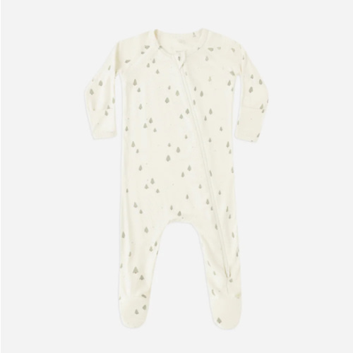 Bamboo Zip Footie || Trees – Quincy Mae