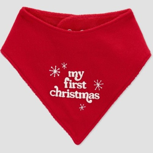 Carter's Just One You® First Christmas Bandana Bib - Neutral Red