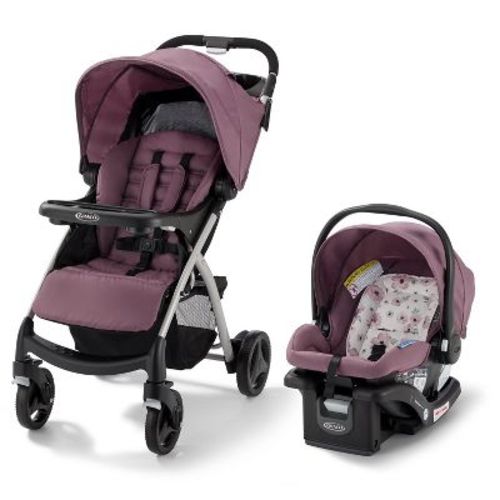 Graco Verb Click Connect Travel System with SnugRide Infant Car Seat - Pink/Black