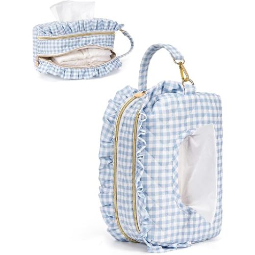 Double-layer Wipe Holder Quilted Wipes Bag Small Hanging Diaper Bag Portable Wipe Pouch for Stroller, Home, Travel