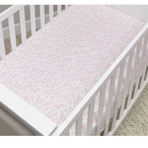 Signature Pink/White Leopard Organic Cotton Fitted Crib Sheet – Lambs & Ivy