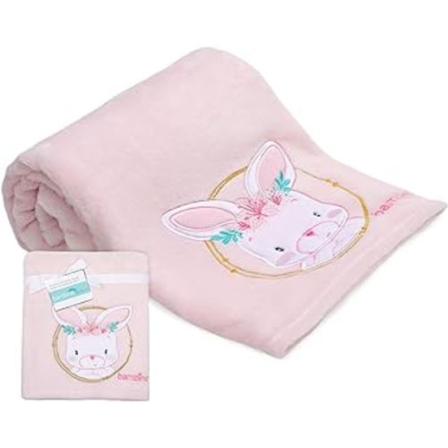 BAMBINO CREATIONS Super Soft 30” X 40” Plush Coral Fleece Baby Blanket for Girls & Boys Keeps Baby Warm and Snug. Versatile Newborn, Crib, Swaddle or Travel Blanket. Machine Washable, Pink