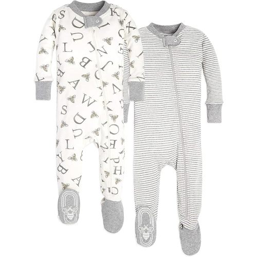 Burt's Bees Baby baby-boys Sleeper Pjs, 100% Organic Cotton, One-piece Footie, Zip Up Jumpsuit, Snug Fit Pajamas