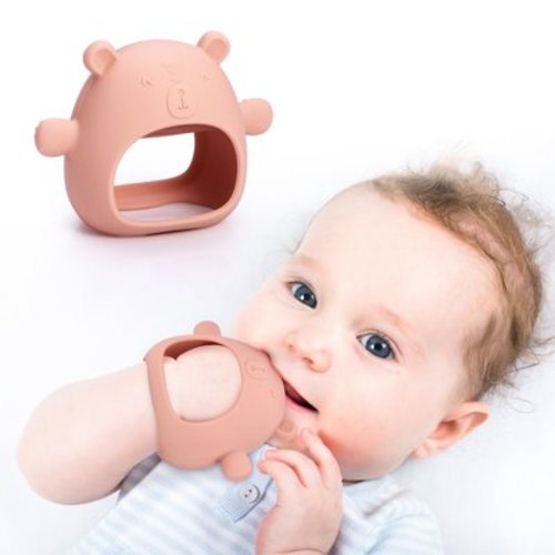 Baby Teething Toy, AMIR Baby Toys Soft Silicone Teething Toys BPA Free Baby Teether Baby Chew Toys for Baby New Born Sucking Needs Baby Pacifier Pink