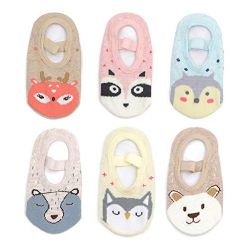 Yenzat Baby Toddler Anti Slip Non Skid Socks with Grip for Infant Girls Slippers 6 Pairs