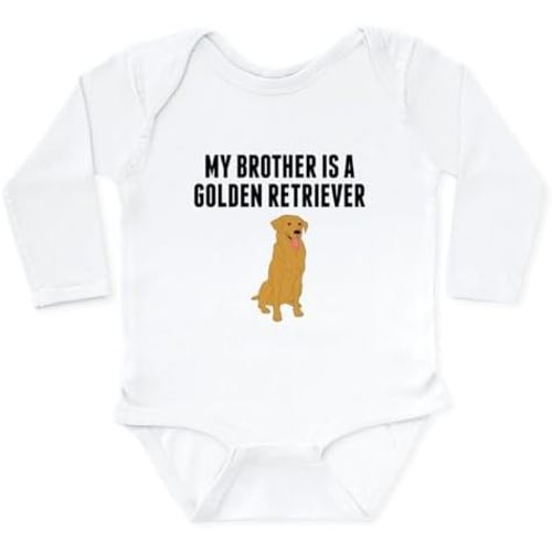 CafePress My Brother is A Golden Retriever Body Suit Cute Long Sleeve Infant Baby Bodysuit Romper
