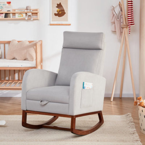 Latitude Run® Solid Wood Rocking Chair with Footrest & Reviews | Wayfair