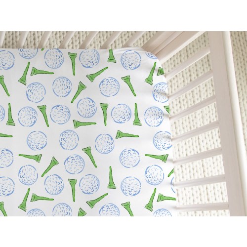 Golf Tee Pattern Crib Sheet | Golf Crib Sheet, Golf Ball Pattern, Golfing Baby Nursery Decor