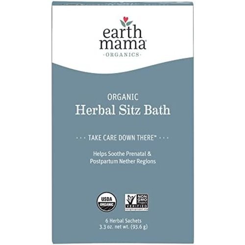 Organic Herbal Sitz Bath by Earth Mama | Soothing Perineal Soak for Pregnancy and Postpartum Care, 6-Count