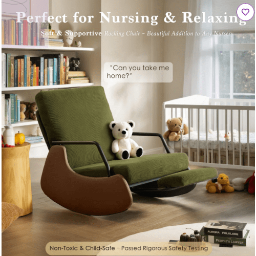 Isabelle & Max™ Rocking Recliner Chair with Footrest-Glider Rocker Chair with Retractable Footrest and Adjustable Backrest, Upholstered Rocking Chair, Modern Accent Chair for Living Room/Nursery/Bedroom | Wayfair