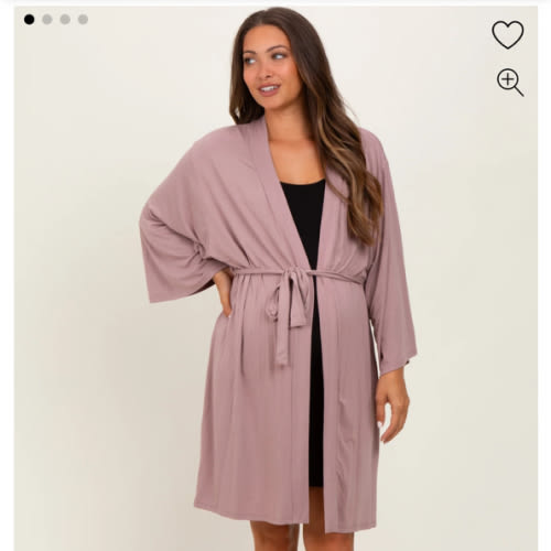 Mauve Delivery/Nursing Maternity Robe– PinkBlush