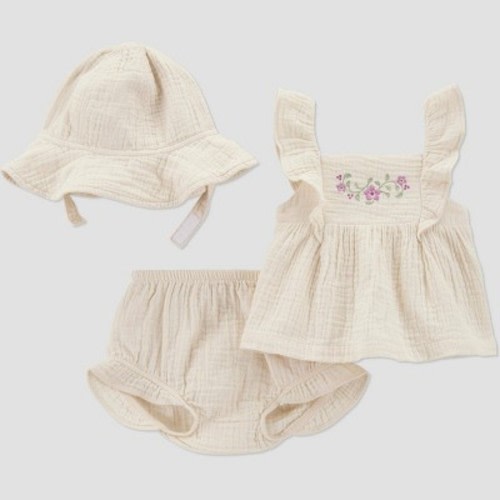 Carter's Just One You® Baby Girls' Creme Floral Dress with Hat - Cream 18M