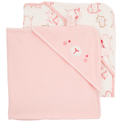 Pink/Ivory Baby 2-Pack Hooded Towels | Carter’s Oshkosh Canada