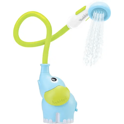 Yookidoo Baby Bath Shower Head - Elephant Water Pump and Trunk Spout Rinser - for Newborn Babies in Tub Or Sink