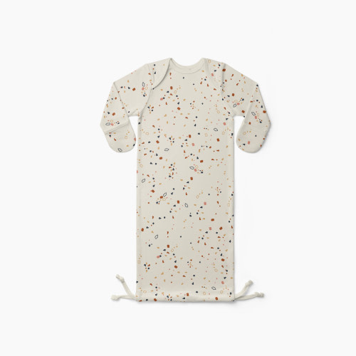 Goumi Kids x Babylist Printed Drawstring Baby Gown - Terrazzo, Newborn