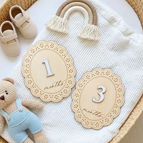 Amazon.com: Baby Girl Monthly Milestone Signs, 1-12 Monthly Baby Milestone Girl, Newborn Photography Props Double-Sided, Nursery Decor for Girls (M03) : Baby