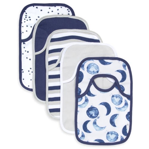 Hello Moon! Organic Baby Pull On Bibs 5 Pack