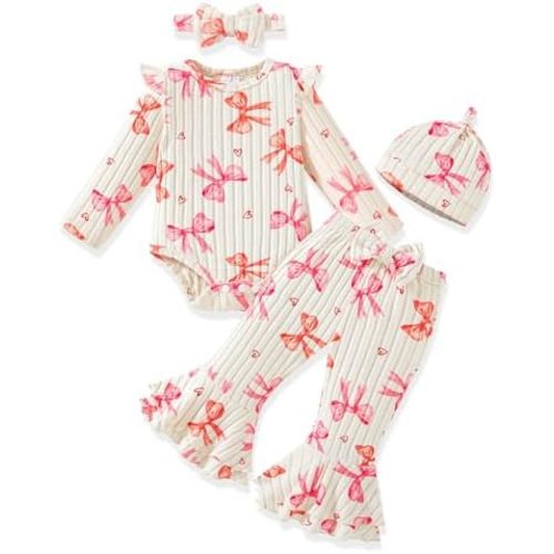 Vibebox Newborn Baby Girl Clothes Fall Coming Home Outfits Set Preemie-12M