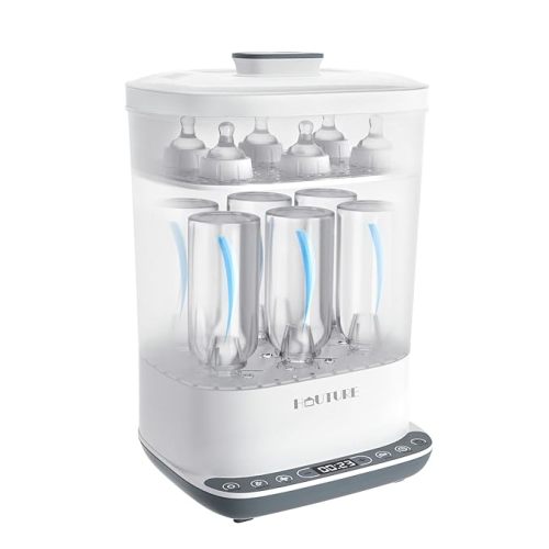 Baby Bottle Sterilizer, 6-in-1 HAUTURE Bottle Sterilizer and Dryer, Electric Steam Bottle Sanitizer for Baby Stuffs, Baby Bottles & Breast Pump Accessories