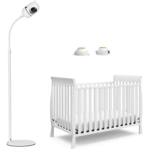 Universal Floor Stand for Infant Optics, Babysense, Nanit Pro, Hellobaby HB6550 HB65/HB66/HB248 Baby Monitor, Gooseneck Swivel Holder Mount with 68.8" Adjustable Height and Stable Base