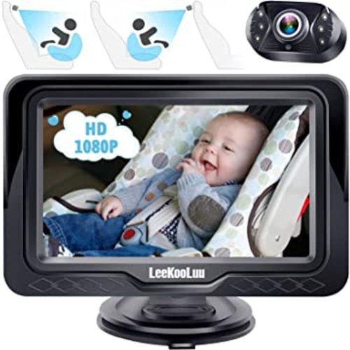 LeeKooLuu Baby Car Camera HD 1080P Display Car Mirror Baby Rear Facing Seat Full View Infant Crystal Night Vision LK12