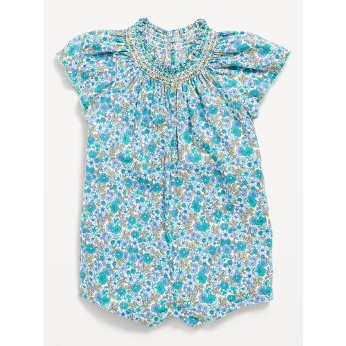 Printed Flutter-Sleeve One-Piece Romper for Baby