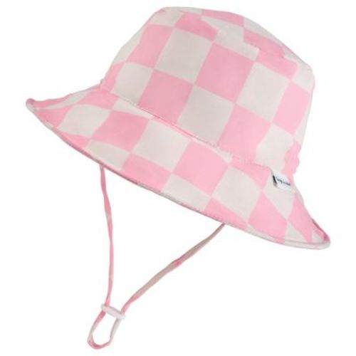 Tiny Twinkle Sun Hat With Upf 50+ Uv Protection And Adjustable Brim For Toddlers (pink Checkers, 0-6 Months)