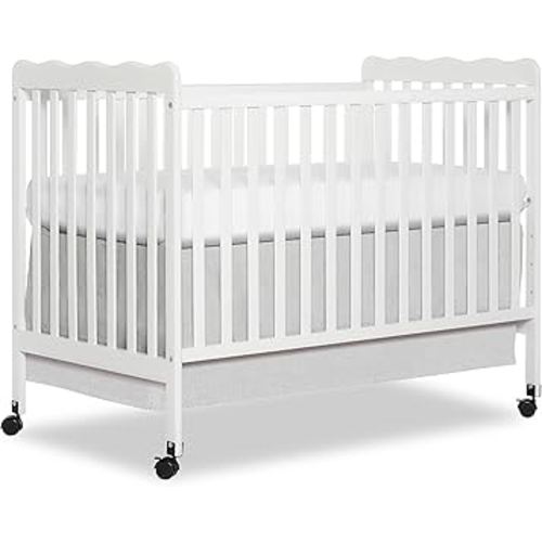 Dream On Me Carson Classic 3-in-1 Convertible Full-Size Baby Crib in White, GreenGuard Gold & JPMA, 4 Mattress Heights, Converts to Day & Toddler Bed, Locking Wheels, Classic Nursery Design