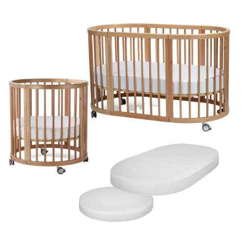 Lolli Sprout 4in1 Cot and mattress Set- NATURAL