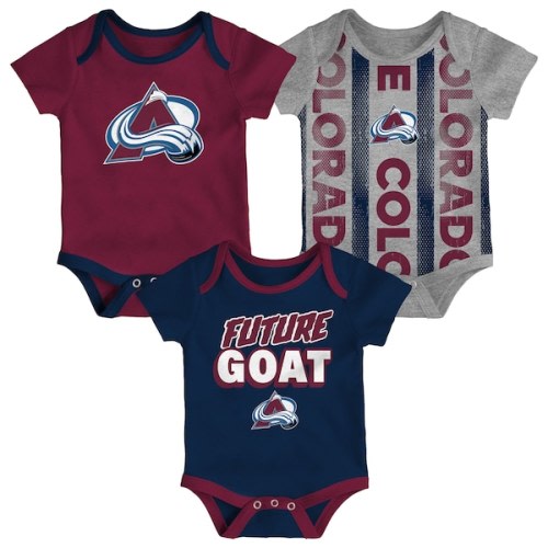 Newborn Colorado Avalanche  Loyal Buddies Three-Pack Bodysuit Set