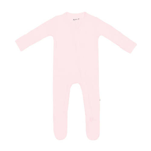 Ribbed Zipper Footie in Sakura