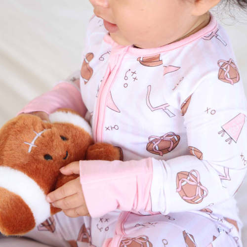 Tiny Touchdowns Convertible Zip Romper | Pink