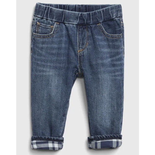 Baby Flannel Lined Straight Pull-On Jeans (6-12m)