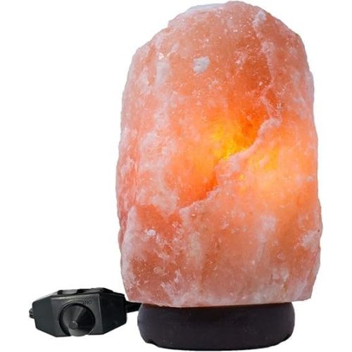 Himalayan Salt Lamp – Extra Large Pink Crystal Rock with Wooden Base & Dimmer Switch | Handcrafted Night Light for Bedroom, Office, Home Décor | Natural Air Purifier