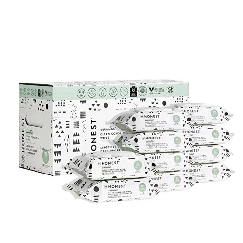 The Honest Company Clean Conscious Unscented Wipes | Over 99% Water, Compostable, Plant-Based, Baby Wipes | Hypoallergenic for Sensitive Skin, EWG Verified | Pattern Play, 720 Count - 72 Count (Pack of 10)