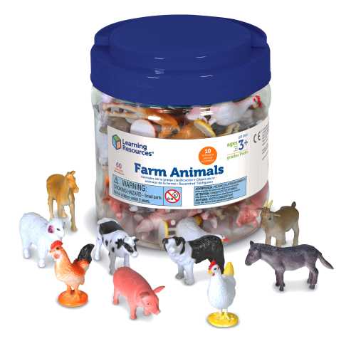 Farm Animal Counters, Set of 60