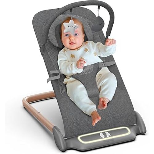 Baby Bouncer, SYCYH Portable Bouncer Seat for Baby Newborn, Infants Bouncer with Music/Removable -Toy Bar