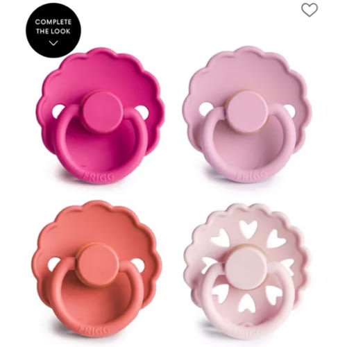 FRIGG 4-Pack Rosy Romance Rubber Pacifiers