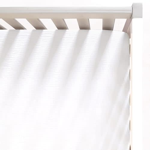 GRSSDER Soft Muslin Crib Sheet 1 Pack, 100% Cotton Crib Sheets for Boys and Girls, Fit Standard Crib Mattresses 52" x 28" Safe and Snug, White