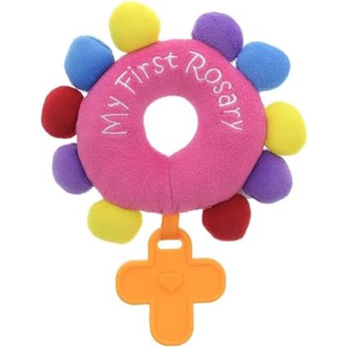 Baby Rosary "My First Rosary"™, Plush Rattle Bright Pink