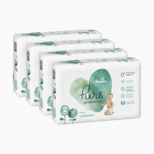 Pampers Pure Protection Disposable Diapers, Enormous Pack - Size 2, 120 Count