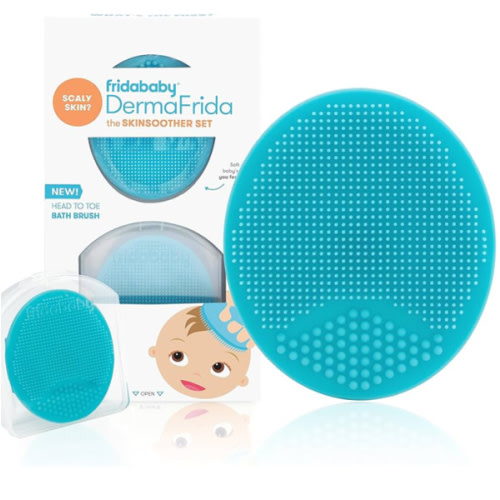 Frida Baby DermaFrida The SkinSoother Baby Bath Brush, Cradle Cap Brush for Babies, Baby Essential for Dry Skin, Cradle Cap Treatment and Eczema, 2 Pack