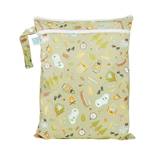 Bumkins Waterproof Wet Bag for Baby, Travel, Swim Suit, Cloth Diapers, Pump Parts, Pool, Beach, Gym Clothes, Toiletry, Hook to Stroller, Daycare, Zipper Reusable Wetdry Packing Pouch, Lace Pink